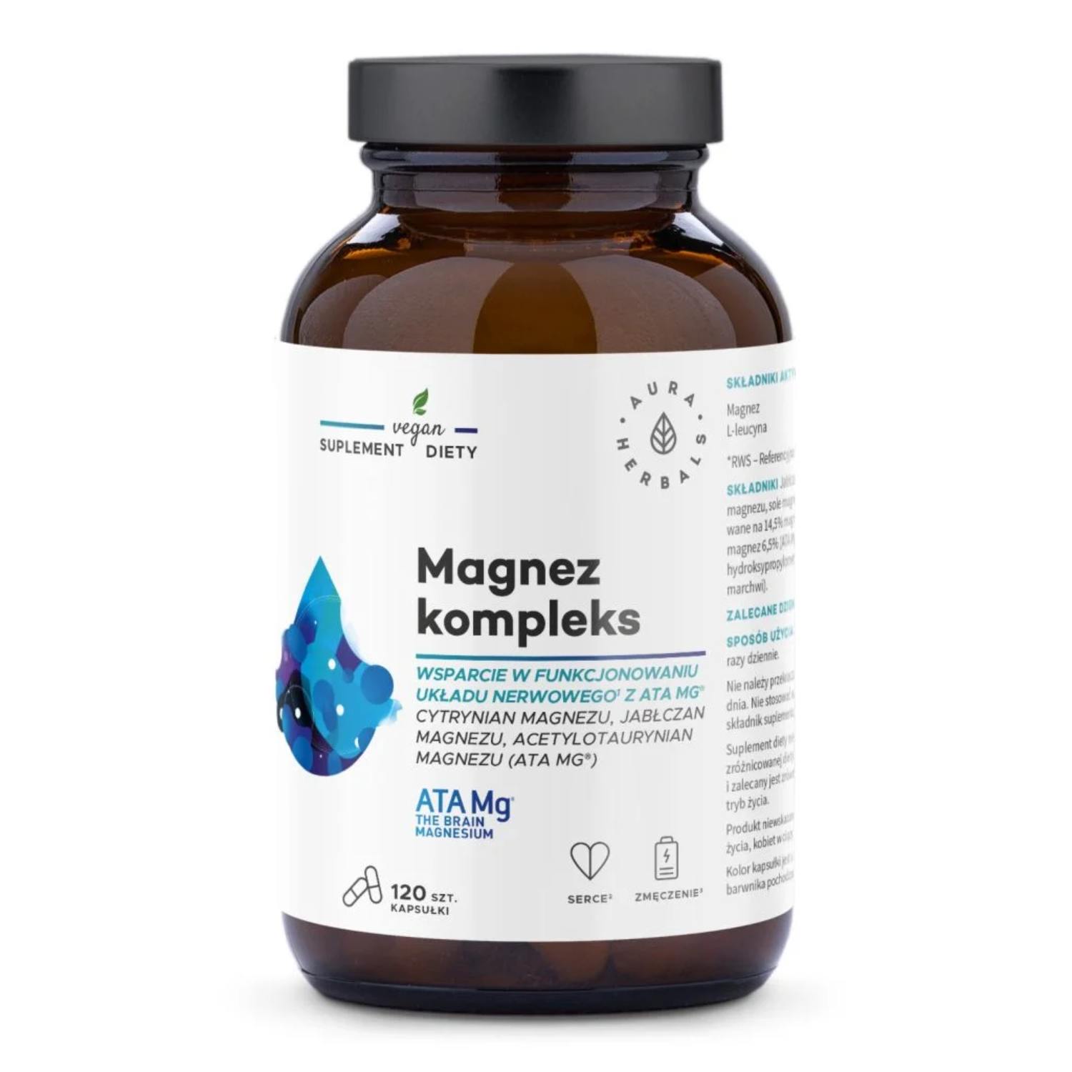 Aura herbals magnez kompleks ata mg, 120 kapsułek