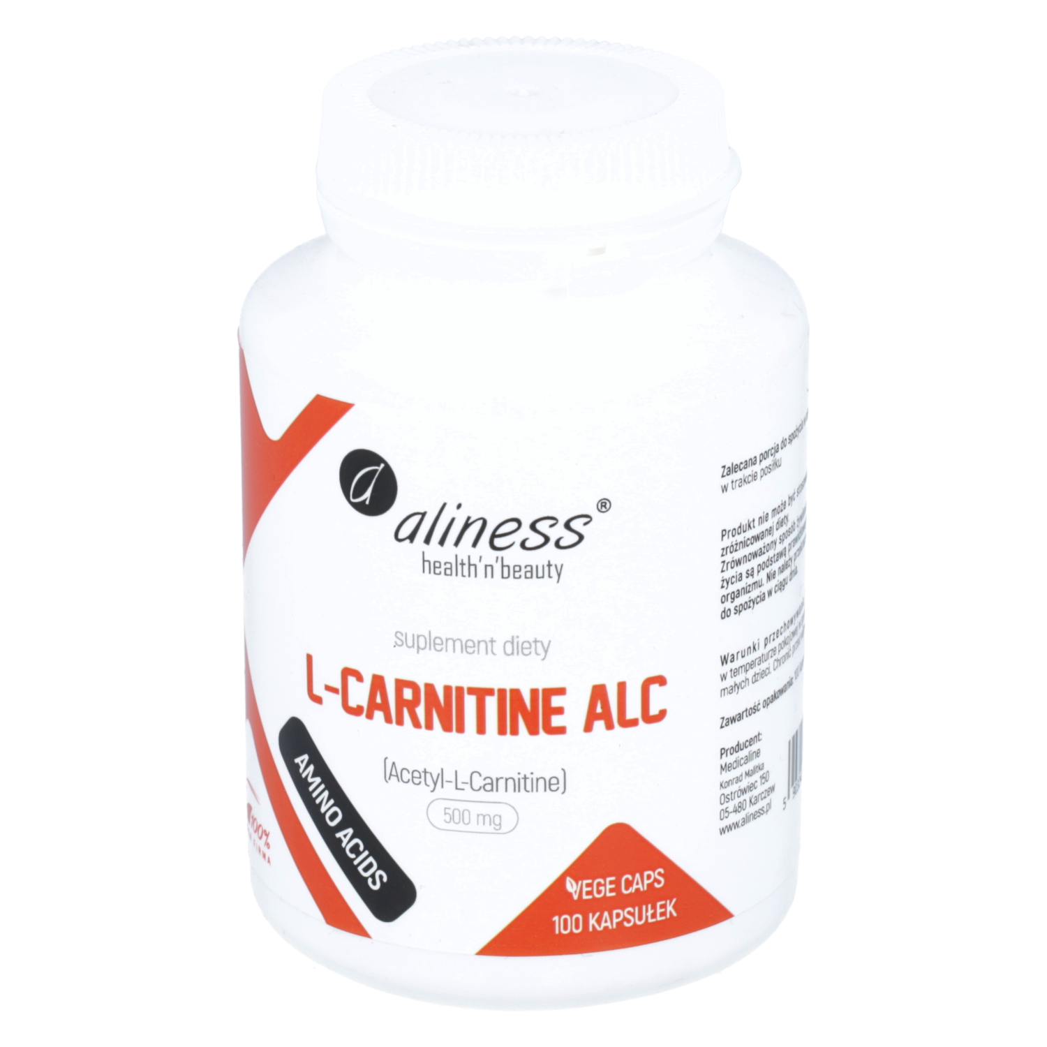 Aliness l-carnityne alc, 100 kapsułek