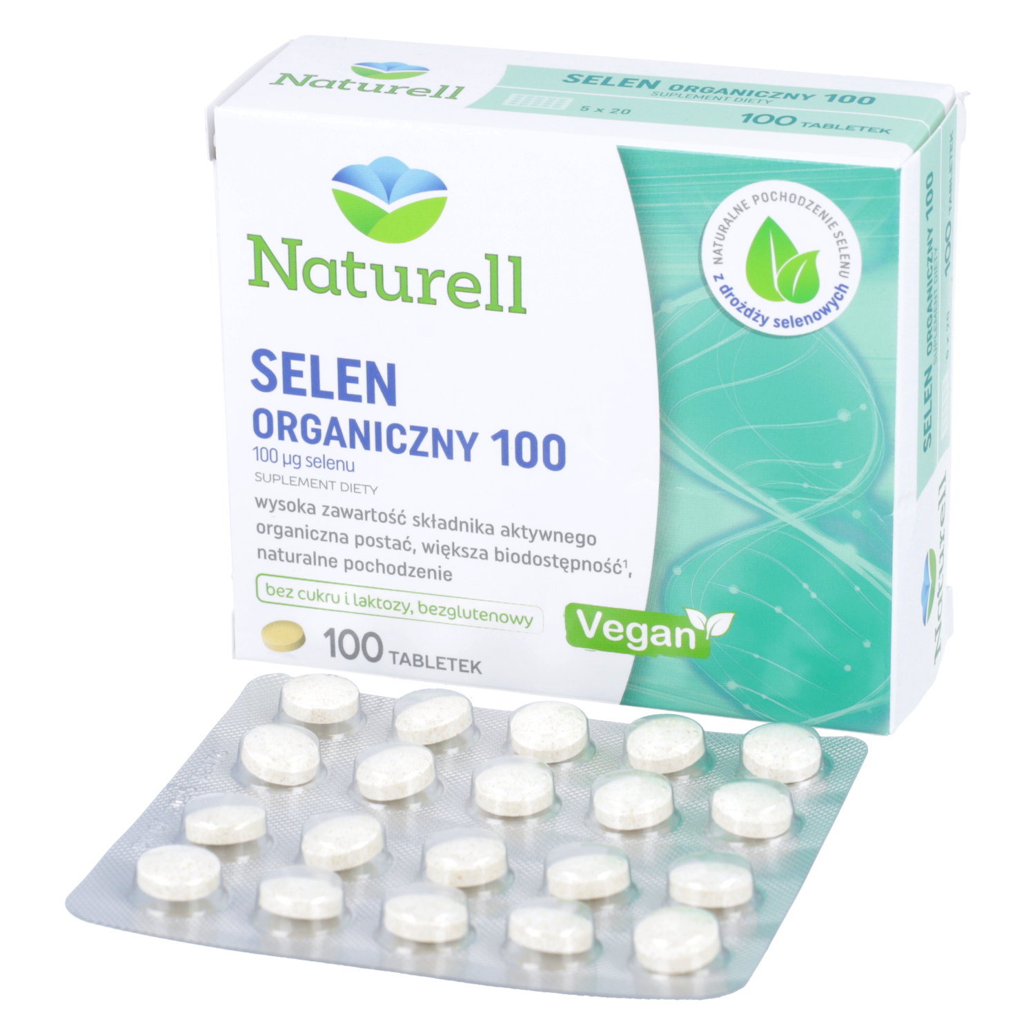 Naturell selen organiczny 100, 100 tabletek