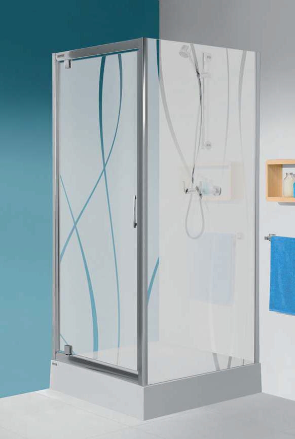 Sanplast TX ścianka dodatkowa 100 cm srebrny błyszczący/Sitodruk W15 600-271-1330-38-231