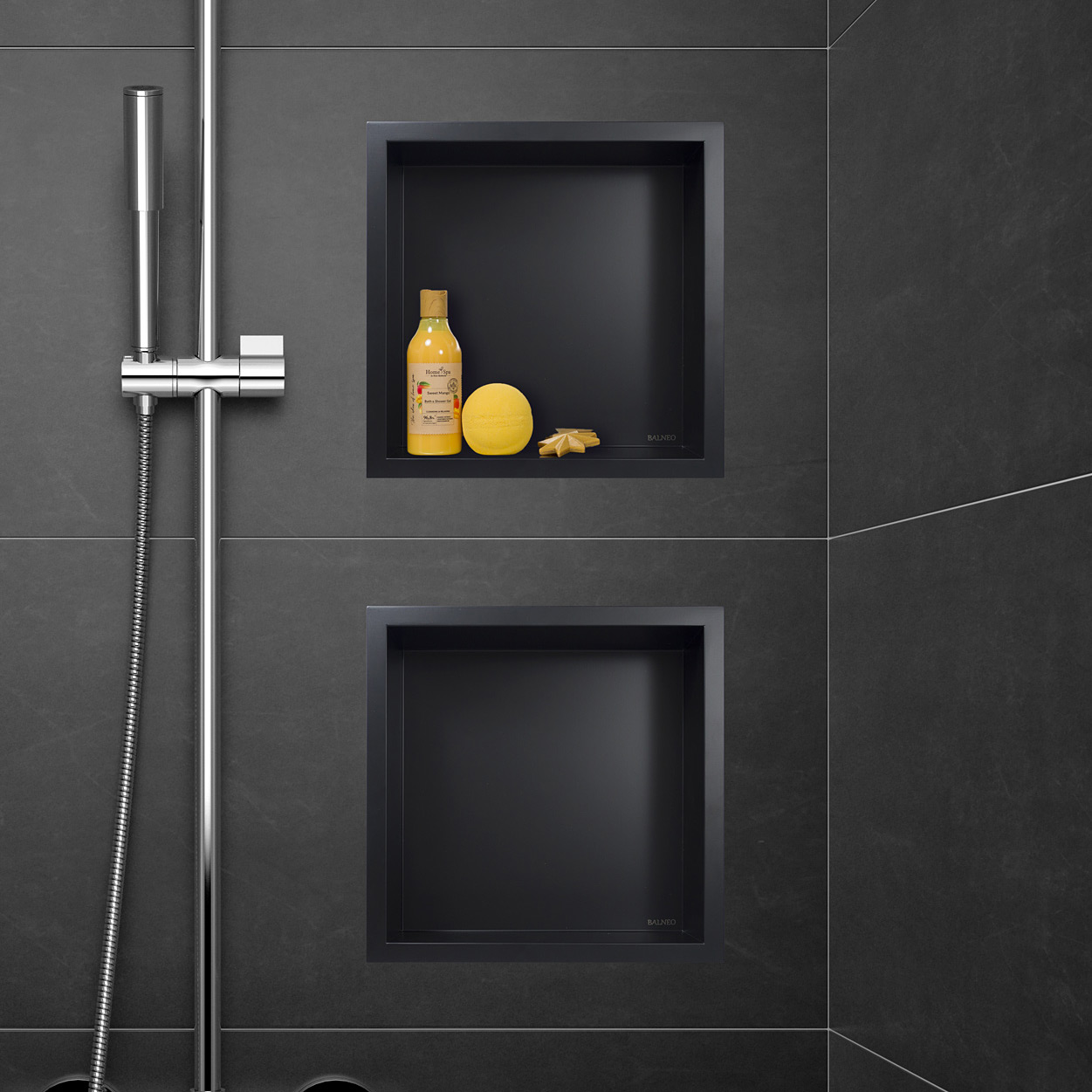 Balneo Wall-Box One Black półka wnękowa 30x30x10 cm czarna OB-BL2 - Wysyłka w 24h
