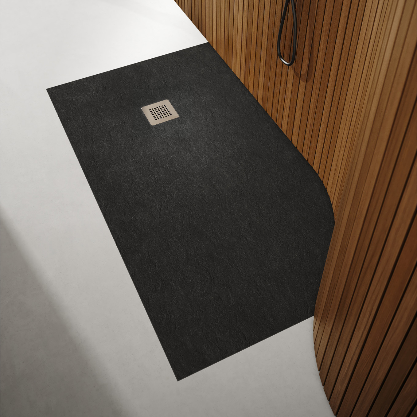 Schedpol Kalait Black Stone brodzik 120x90 cm prostokątny Stonicryl czarny 3.3117/C/ST-M2