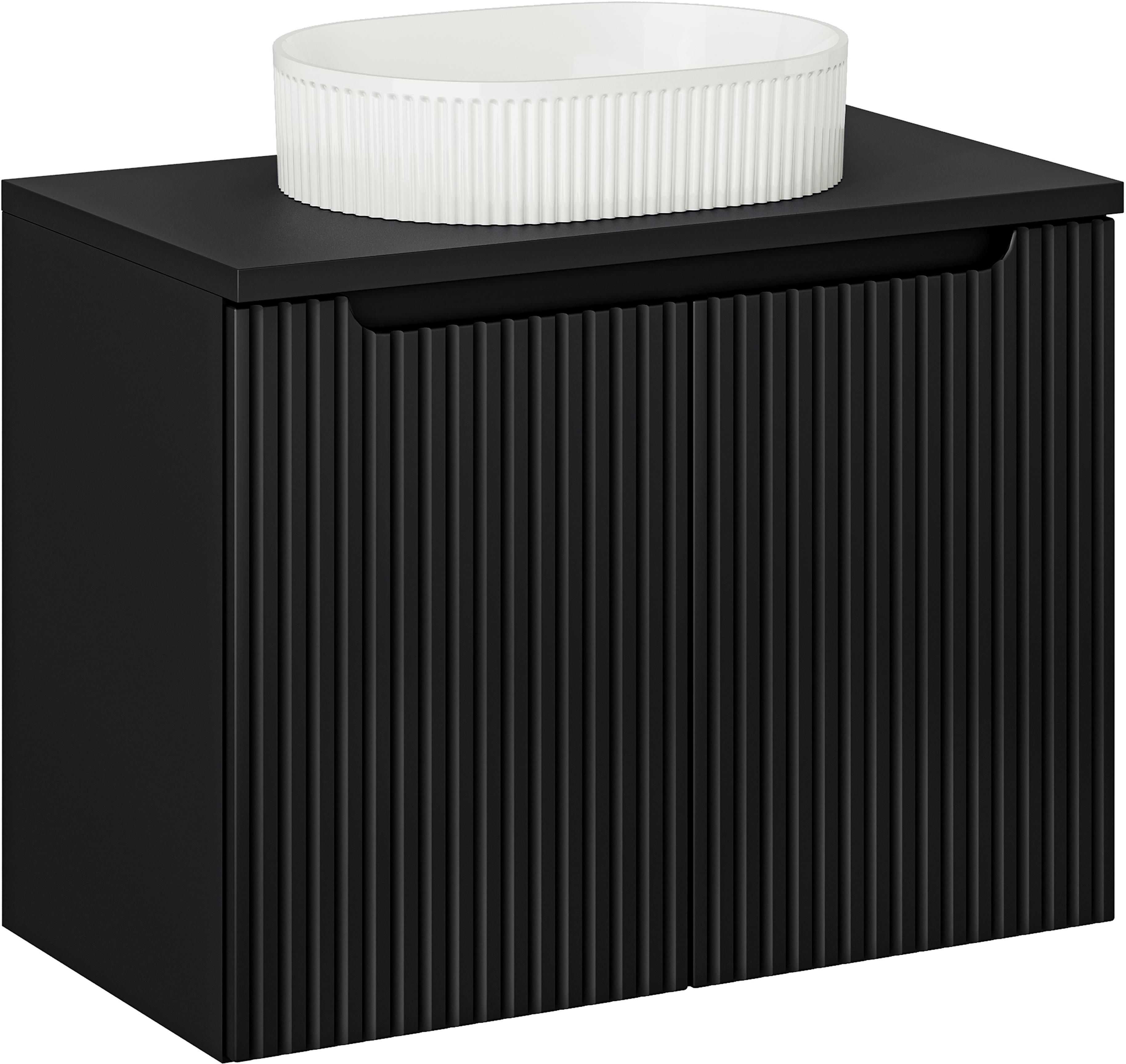 Comad Nova Black szafka 80 cm podumywalkowa wisząca z umywalką czarna SET-NOB B BLACK 80CM D UN BEYOND 5 WH - Wysyłka w 24h