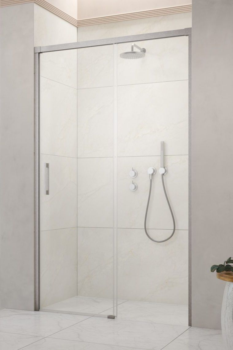 Radaway Idea Brushed Nickel DWJ drzwi prysznicowe 120 cm rozsuwane nikiel szczotkowany/szkło przezroczyste 387016-91-01R