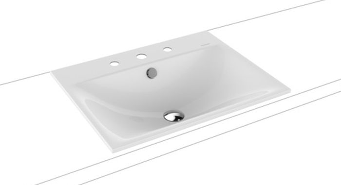 Kaldewei Silenio umywalka 60x46 cm wpuszczana prostokątna model 3037 biała 907706033001
