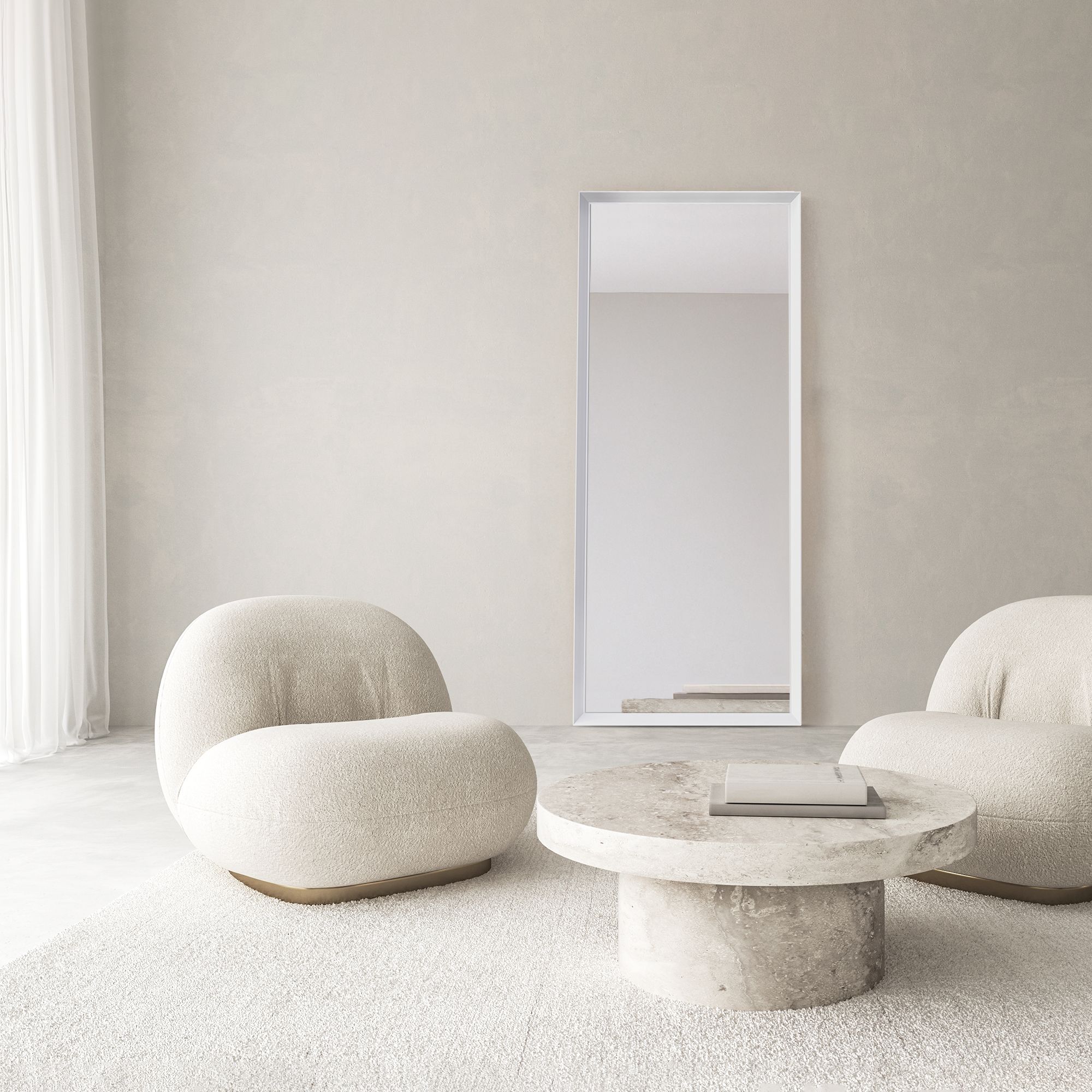 Ars Longa Helsinki lustro 55,2x45,2 cm prostokątne białe HELSINKI4050-B