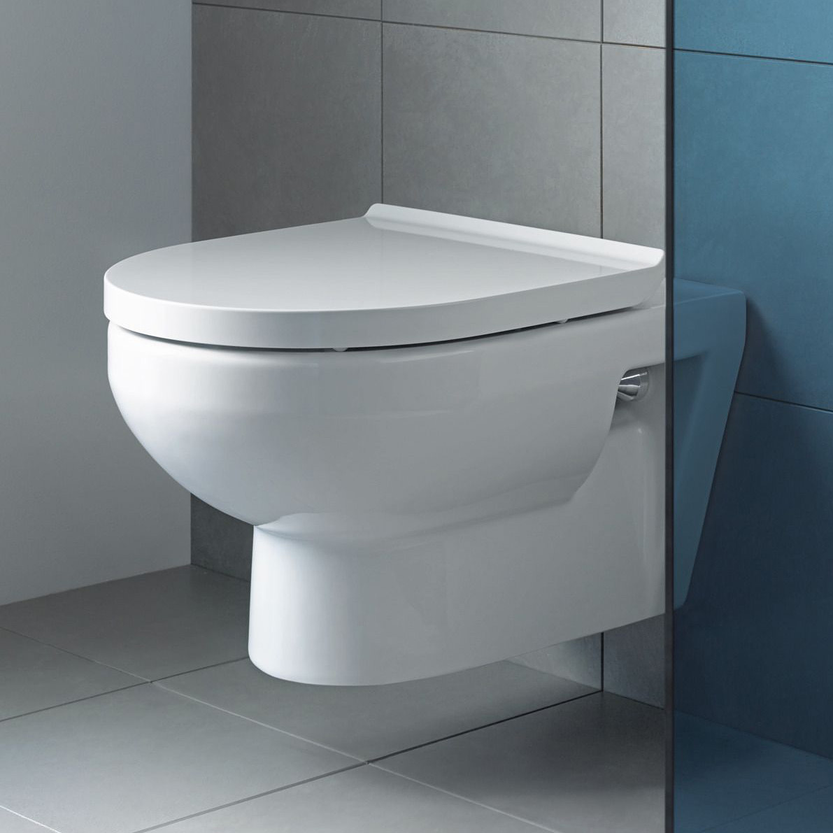 Duravit No. 1 miska WC z deską wolnoopadającą wisząca bez kołnierza biały 45750900A1