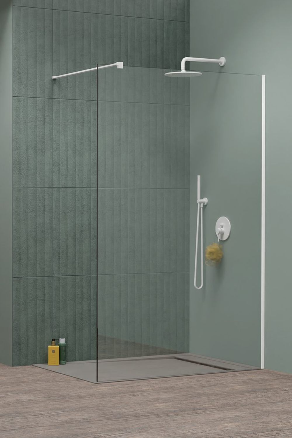 Radaway Modo New White II Walk-In ścianka prysznicowa 140 cm wolnostojąca biały mat/szkło przezroczyste 389144-04-01