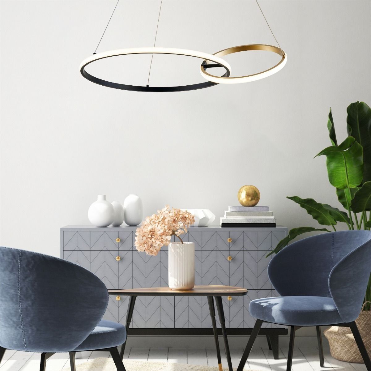 Zuma Line Rando lampa wisząca 1x36W LED złoty/czarny 20002P-GD