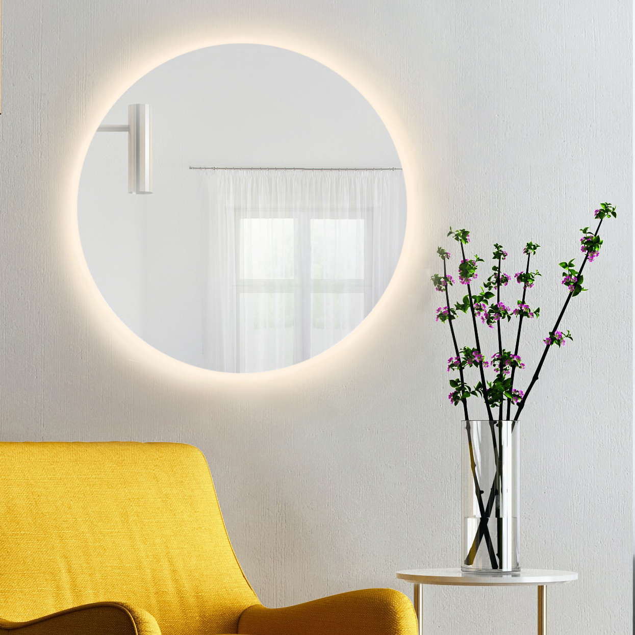 Baltica Design Bright lustro 90 cm okrągłe z oświetleniem LED barwa ciepła - Wysyłka w 24h