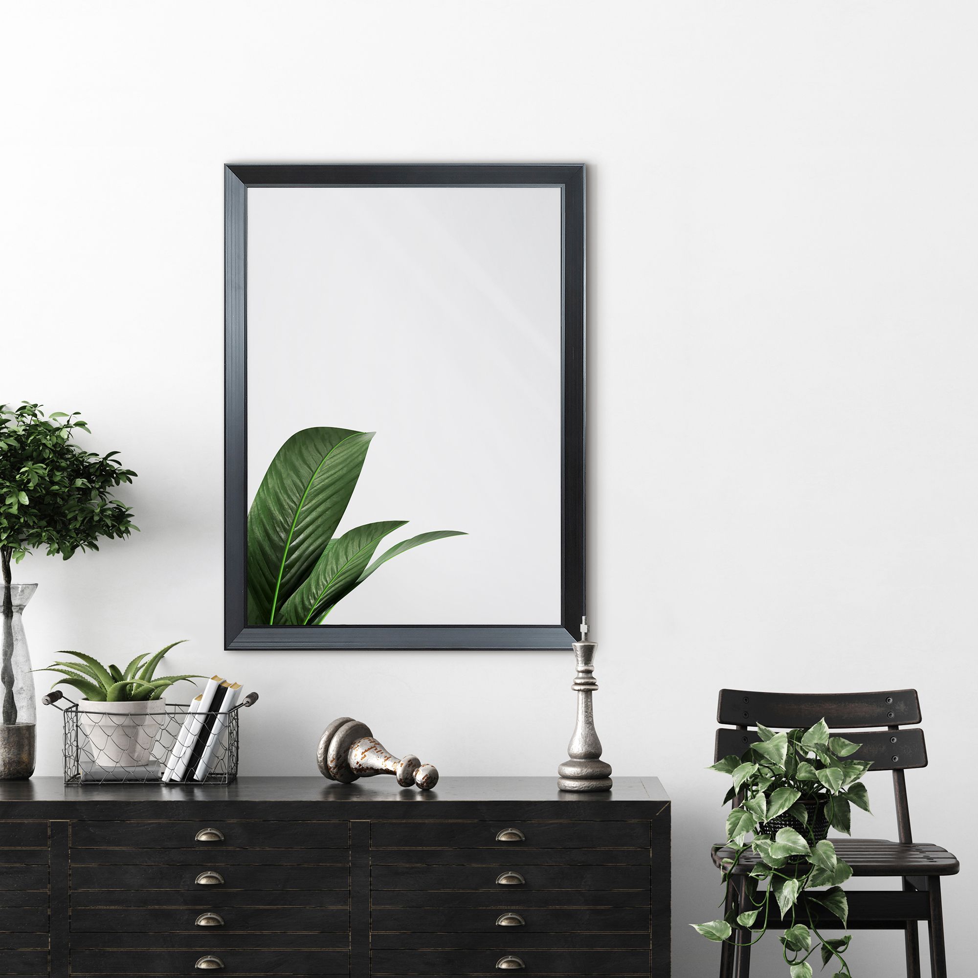 Ars Longa Helsinki lustro 75,2x75,2 cm kwadratowe czarne HELSINKI7070-C
