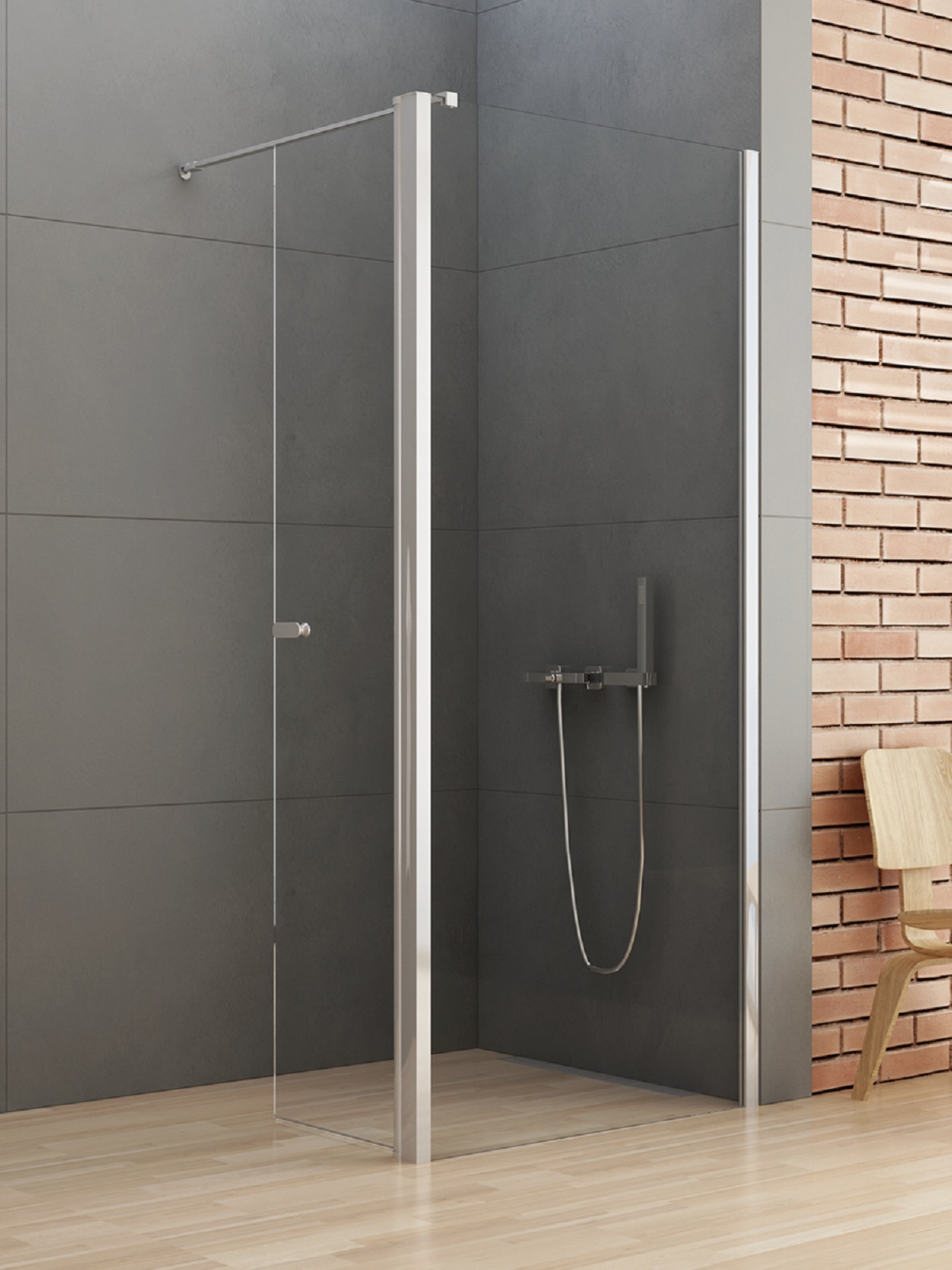 New Trendy New Soleo ścianka prysznicowa walk-in 80 cm chrom połysk/szkło przezroczyste K-0342