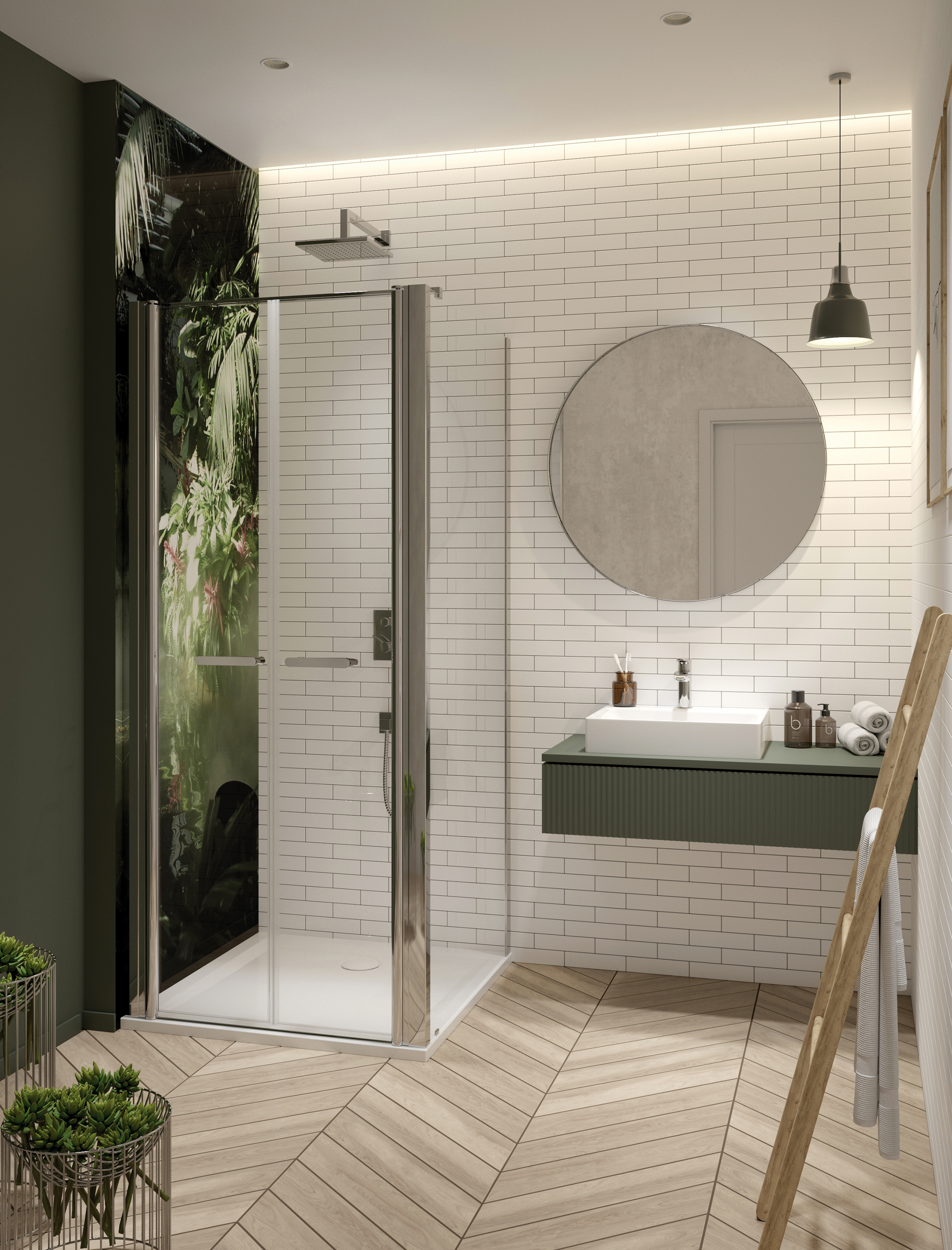 Sanplast Exa Line ścianka prysznicowa SS1/Exa-80 cm stała srebrny błyszczący/szkło przezroczyste 600-540-1930-38-401