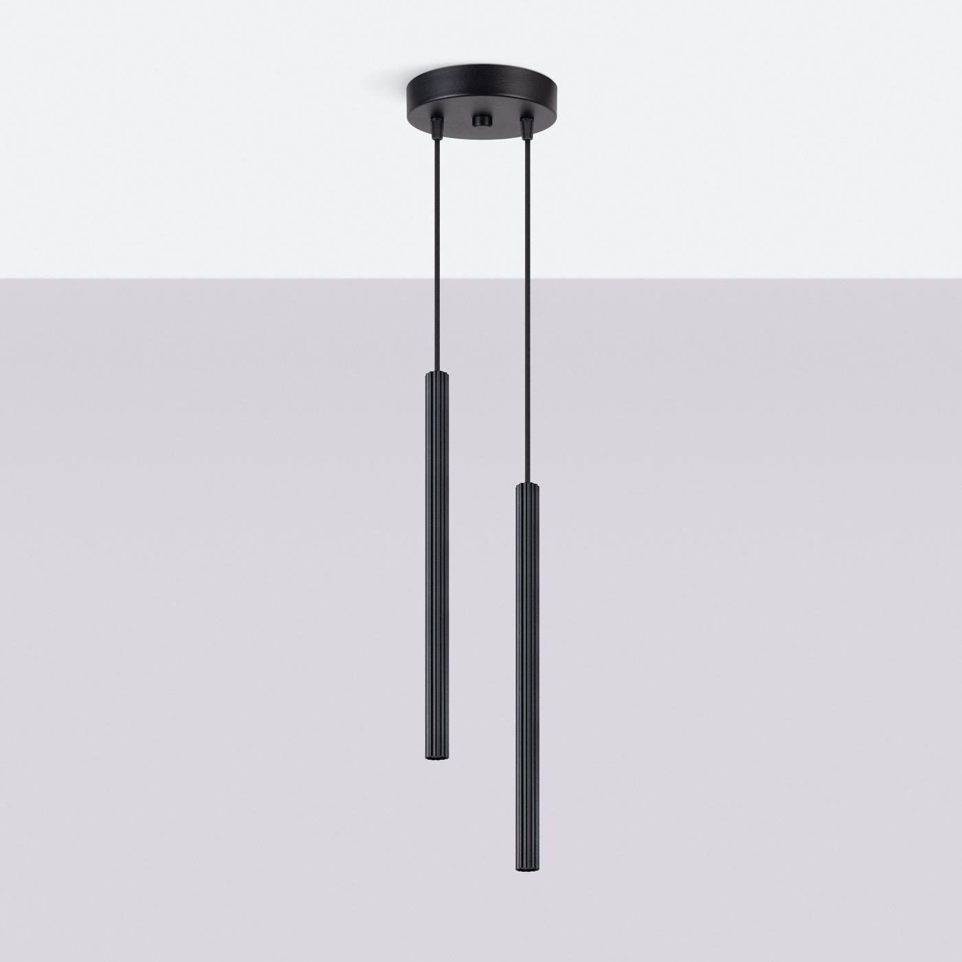 Sollux Lighting Arche lampa wisząca 2x8 W czarna SL.1867