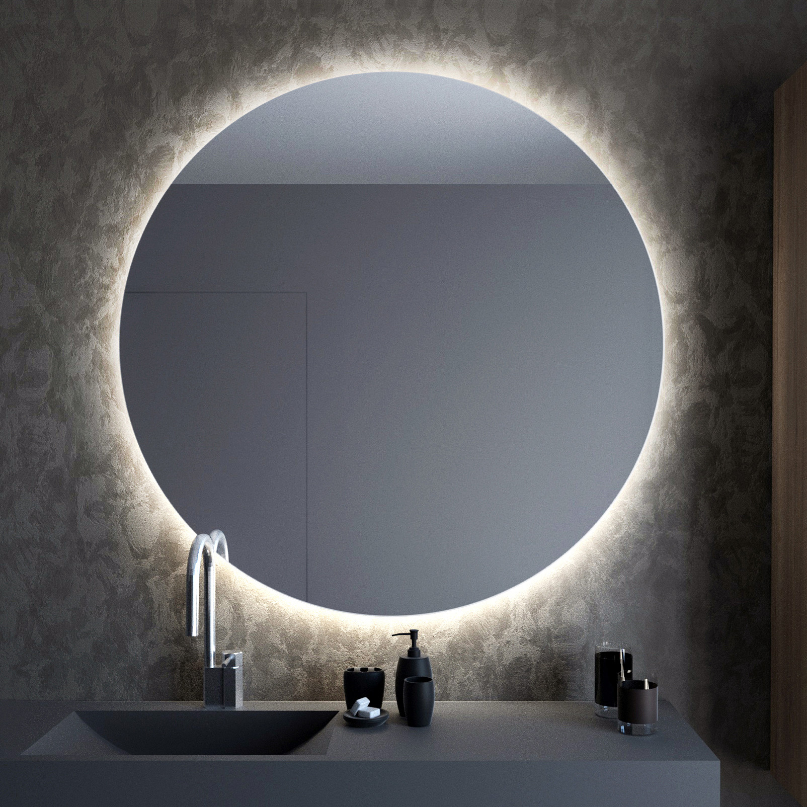Baltica Design Bright lustro 100x100 cm barwa neutralna z matą grzewczą