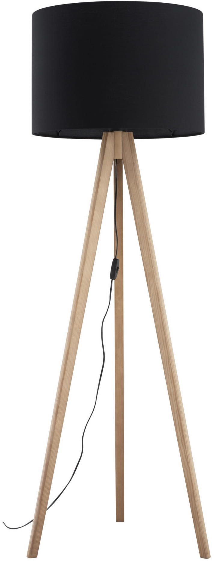 TK Lighting Grand lampa stojąca 1x15 W czarna-drewno 16008