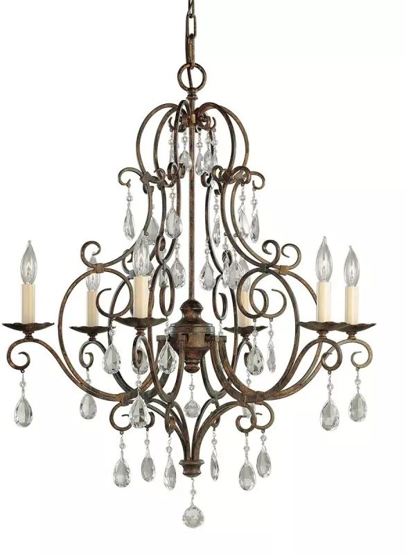 Elstead Lighting Chateau lampa wisząca 6x60 W brązowa FE-CHATEAU6