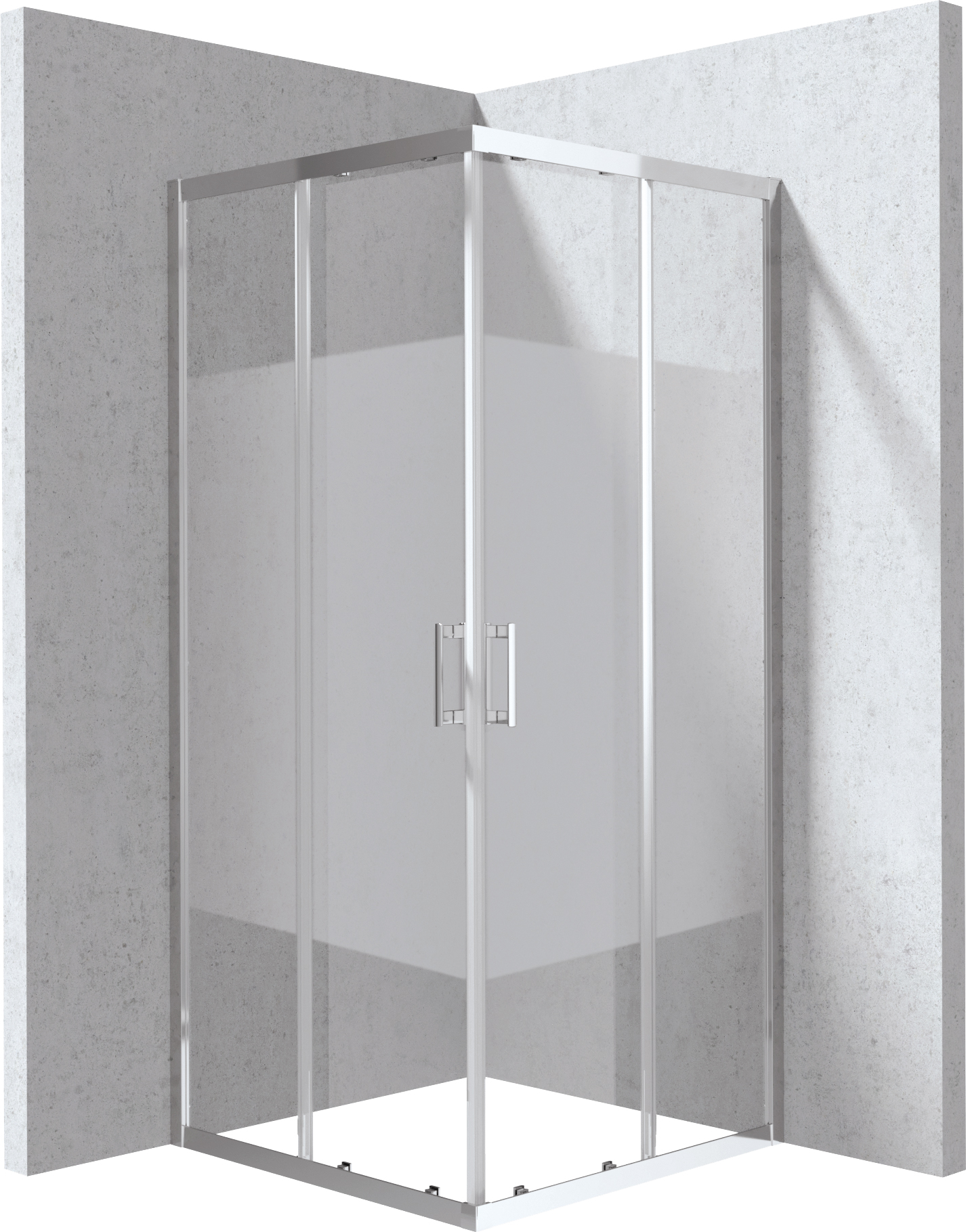 Deante Funkia Evo kabina prysznicowa 90x90 cm kwadratowa chrom połysk/szkło ze wzorem pas KYC0E99P