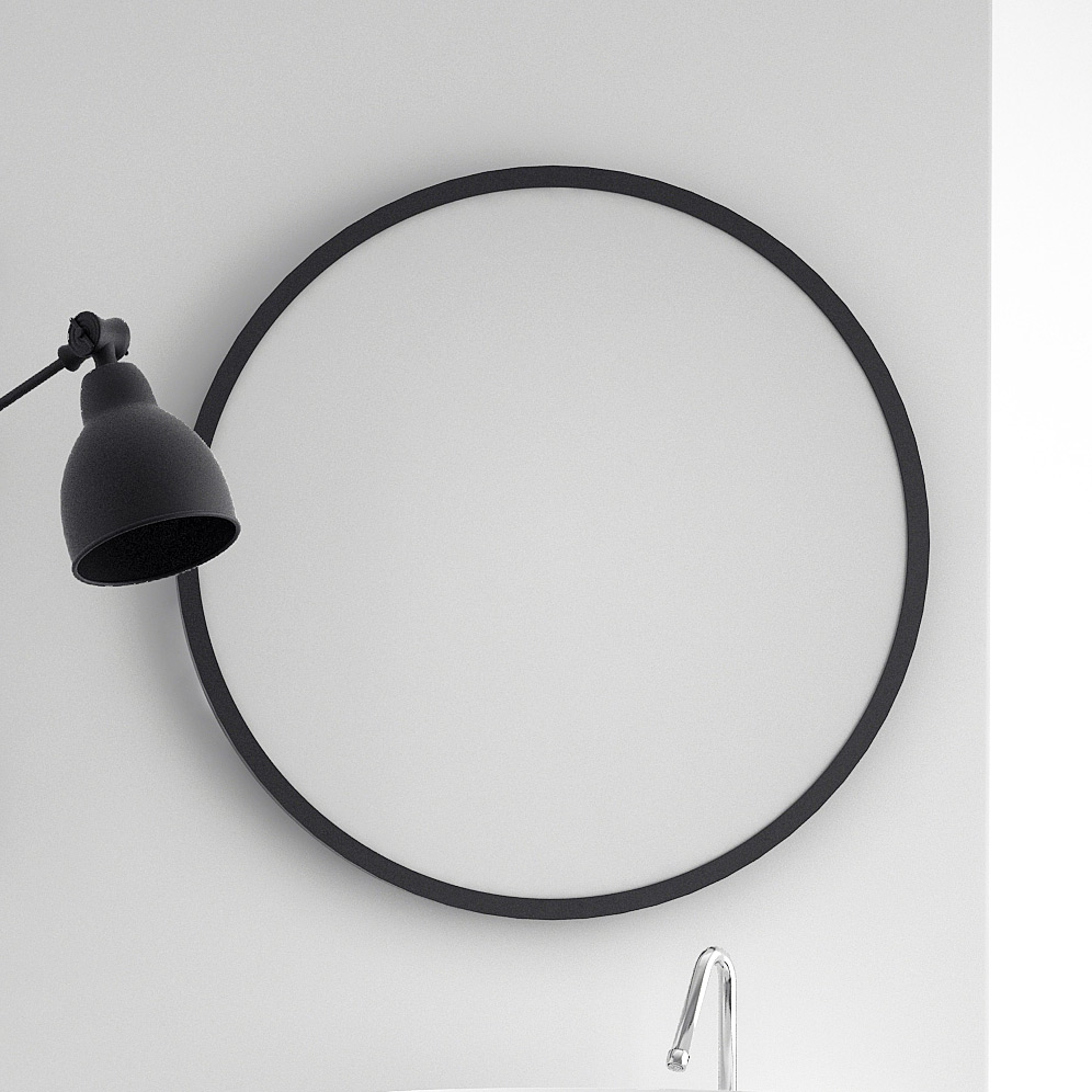 Dubiel Vitrum Ring lustro 60 cm okrągłe czarne
