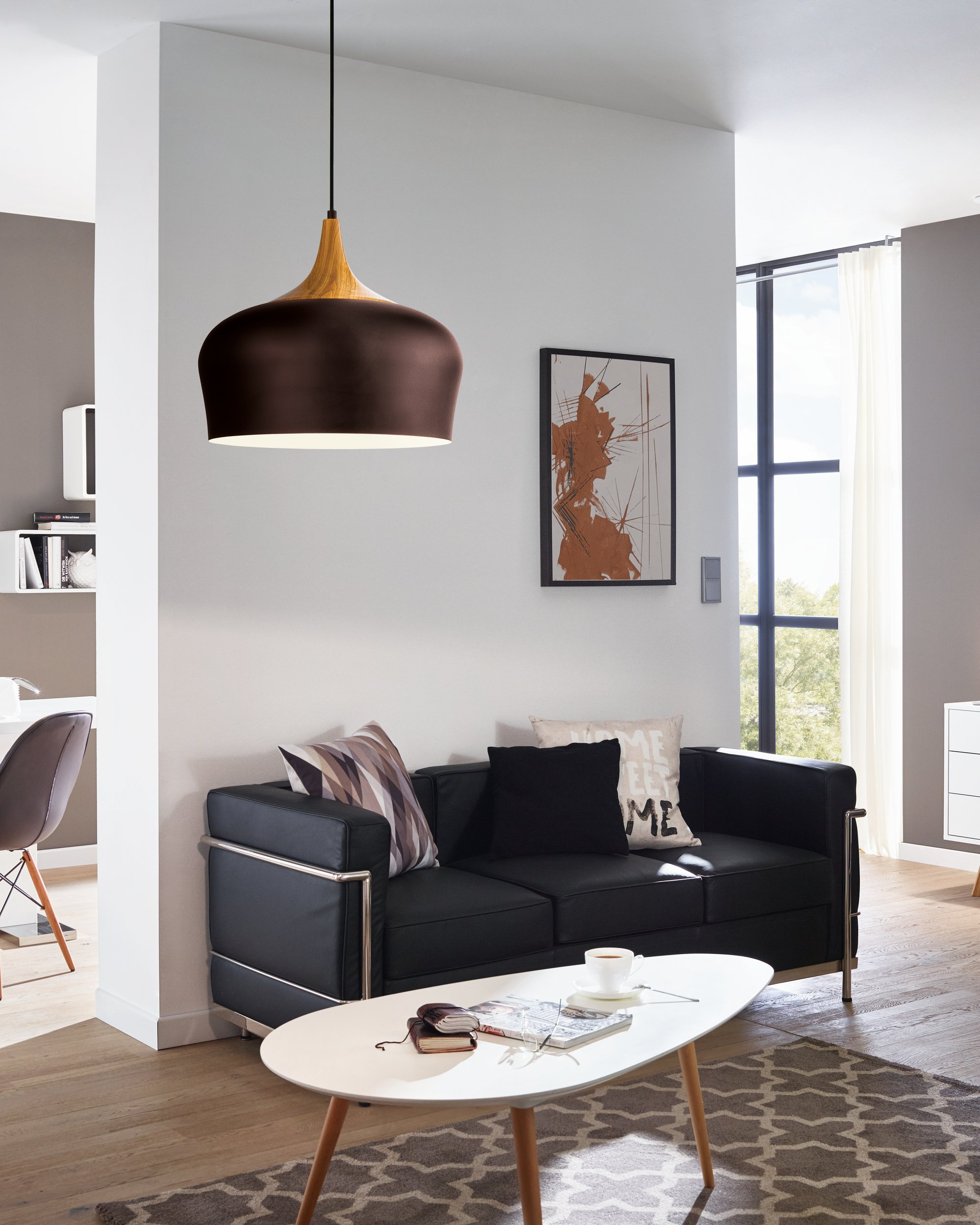 Eglo Obregon lampa wisząca 1x60 W brązowa 95385