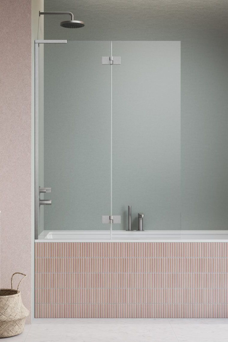 Radaway Essenza 8 SL Brushed Nickiel PND II parawan nawannowy 120 cm 2-częściowy nikiel szczotkowany/szkło przezroczyste 10500120-91-01L