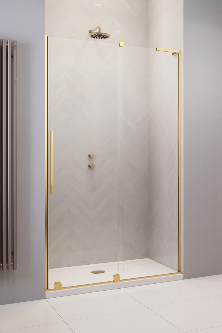 Radaway Furo SL Gold DWJ drzwi prysznicowe 57,2 cm wnękowe prawe złoty połysk/szkło przezroczyste 10307572-09-01R