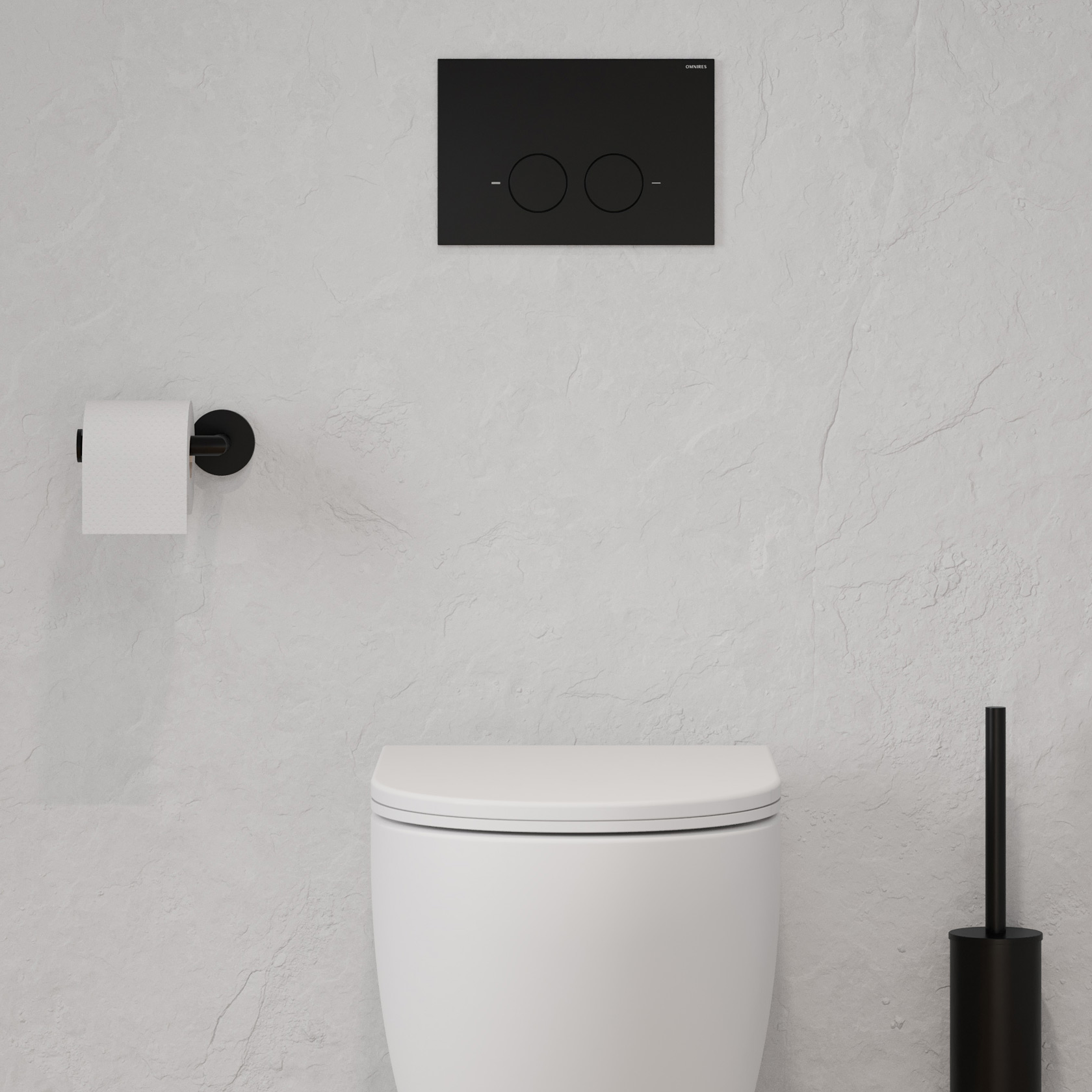 Omnires Strongframe + Minimal stelaż podtynkowy z przyciskiem spłukującym czarny mat do miski WC wiszącej STFWC1MRBLM - Wysyłka w 24h