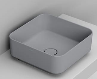 Ceramica Dolomite Noemi umywalka 40x40 cm kwadratowa nablatowa szary mat D311745