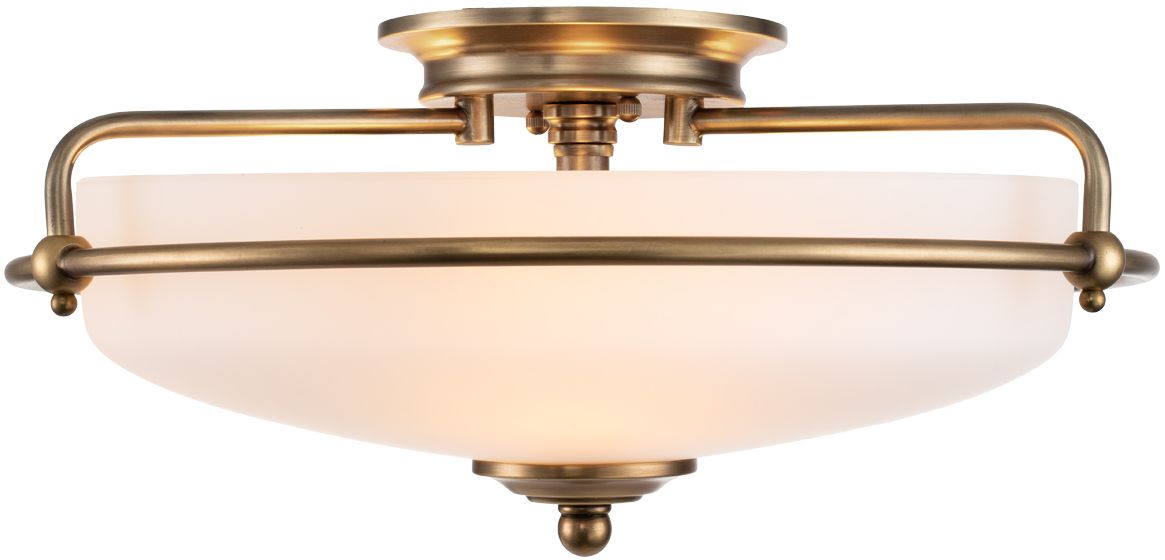 Elstead Lighting Griffin lampa podsufitowa 3x60 W postarzany mosiądz QZ-GRIFFIN-F-WS