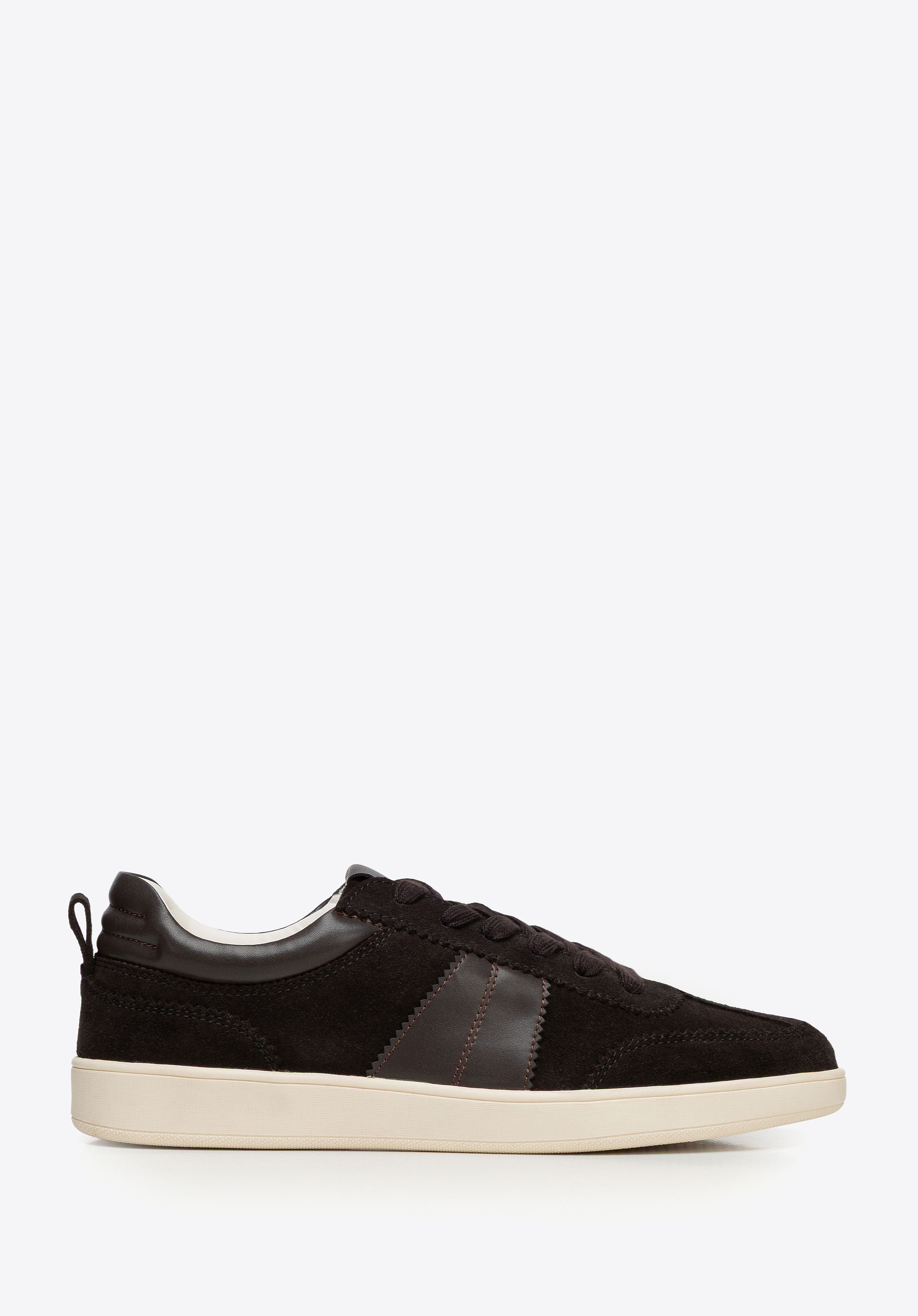 Damskie sneakersy ze skóry zamszowej brązowe