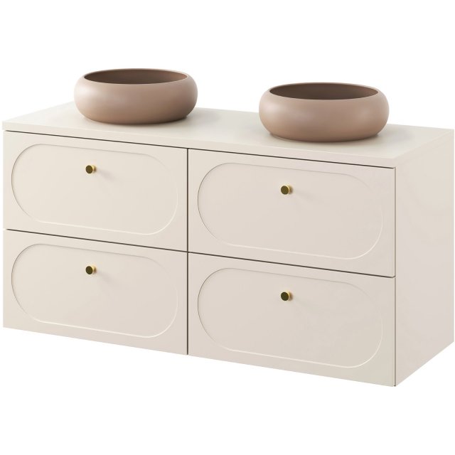 COMAD Zestaw mebli DONNA SAND 2 szafki z blatem SAND 120 cm, 2 umywal