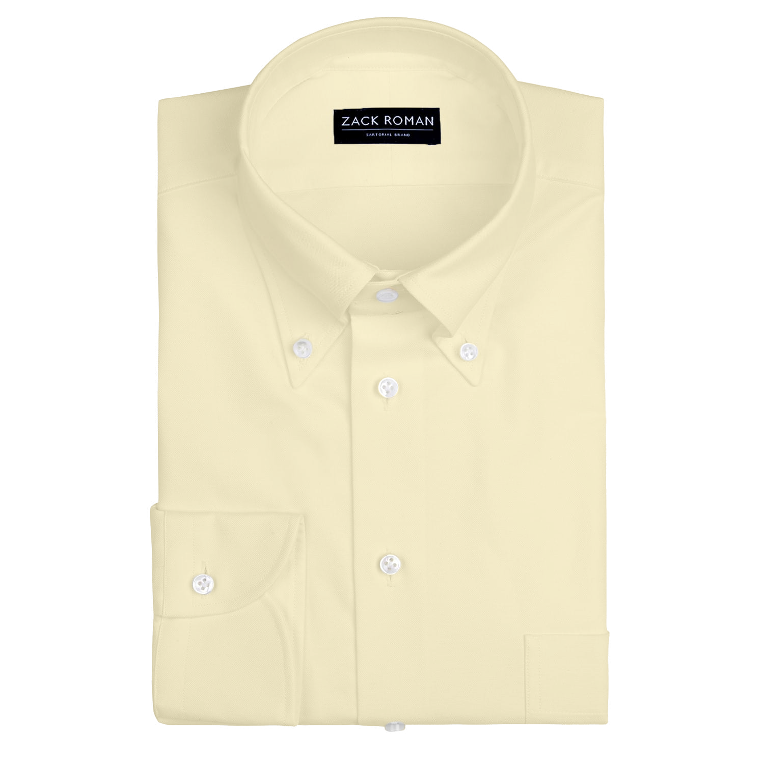 Żółta koszula OCBD, preppy, bawełna organiczna