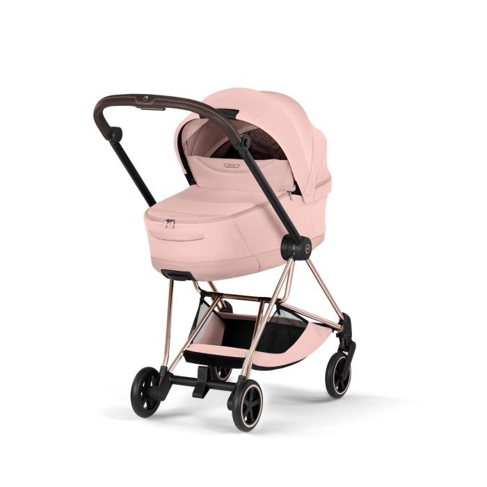 Cybex Mios 5.0 Style - wózek głęboko-spacerowy 2w1-Peach Pink-Rosegold (with brown leather)