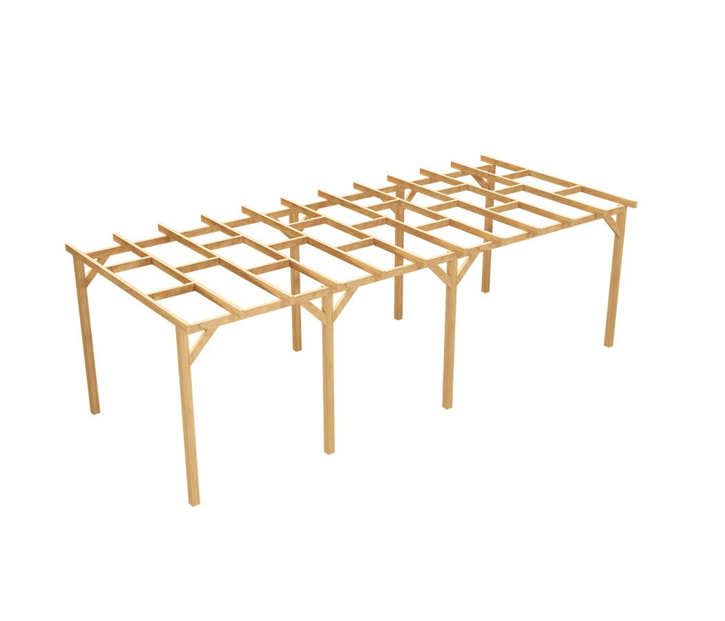 Zadaszenie tarasu 300 x 675 cm pergola ogrodowa wolnostojąca drewniana słupek 210