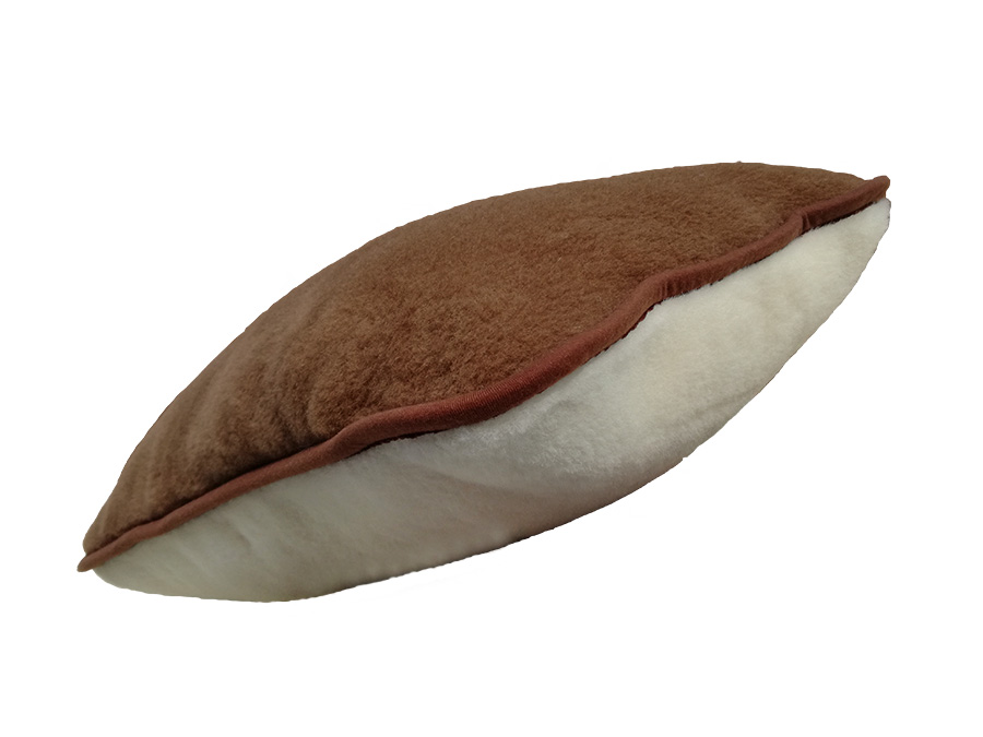 poduszka wełniana camel ciemny i kaszmir gładki Woolmark 45x75