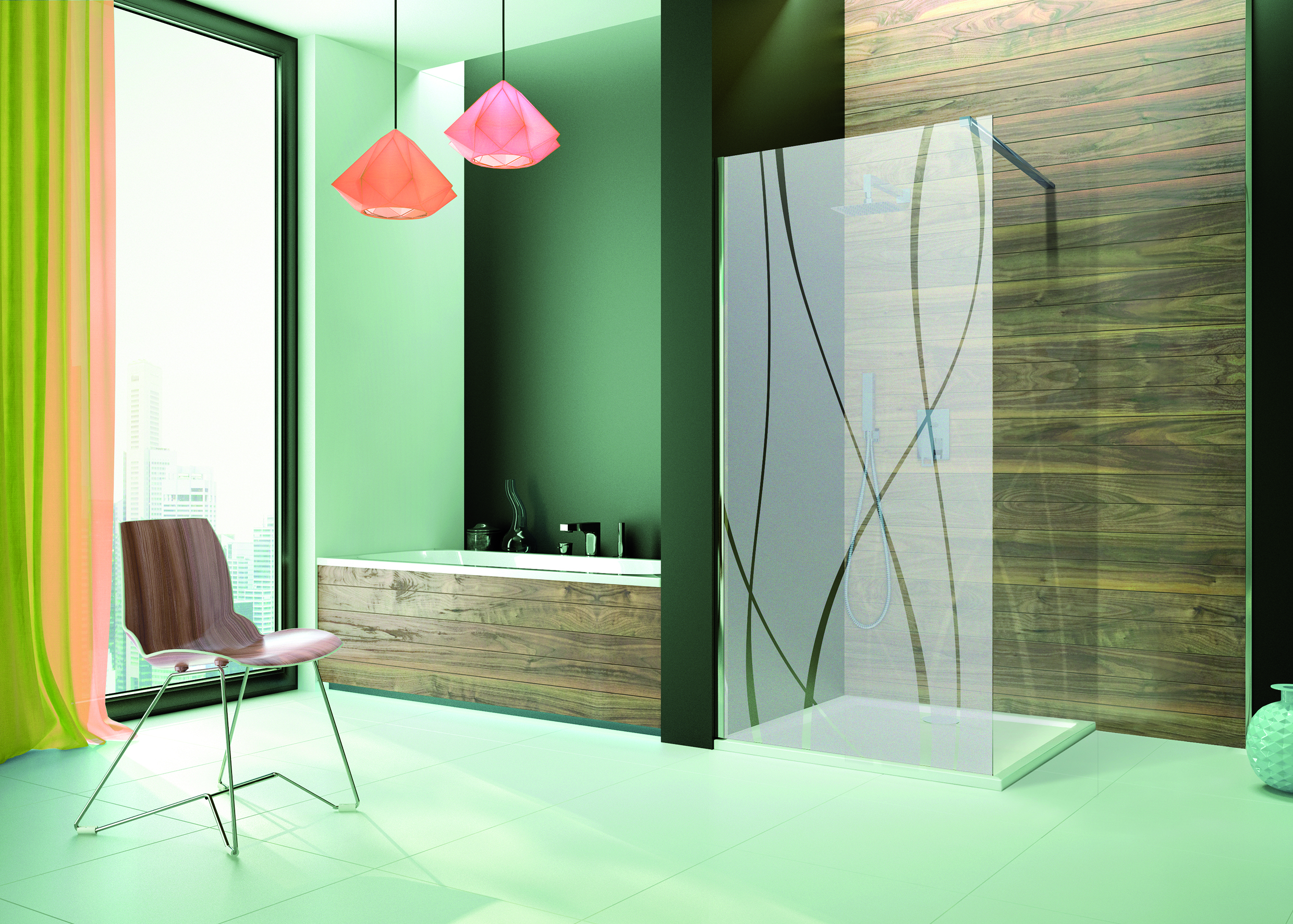 Darmowa Dostawa - Ścianka prysznicowa walk-in 90 cm srebrny połysk/szkło ze wzorem Sanplast TX 600271213038231
