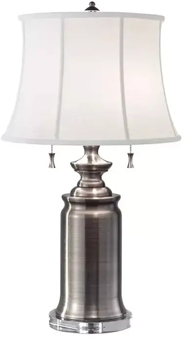 Darmowa Dostawa - Lampa stołowa 2x60 W biała-nikiel Elstead Lighting Stateroom FESTATEROOMTLAN