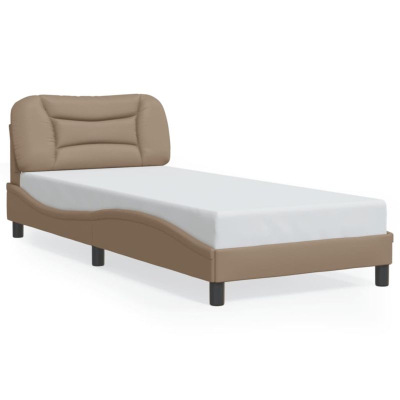 Łóżko tapicerowane WaszeMeble 90x190 cm Cappuccino skóra WM-3207971 1 szt.