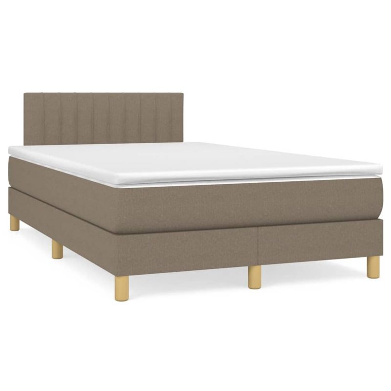Łóżko z materacem WaszeMeble 120x200 cm Taupe tkanina z LED WM-3270106 1 szt.