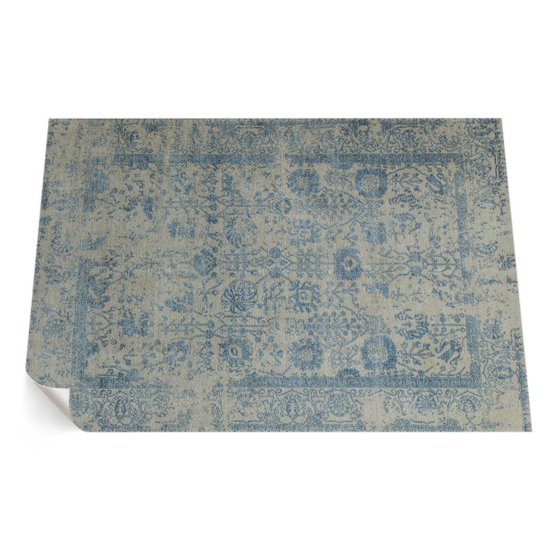 Dywan Winylowy Zewnętrzny ArtPrintCave 150x225 cm Niebieski kwiatowy wyblakły wzór 1 szt.
