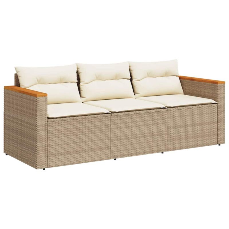 Sofa ogrodowa WaszeMeble z technorattanu beżowa z poduszkami WM-365831 1 szt.