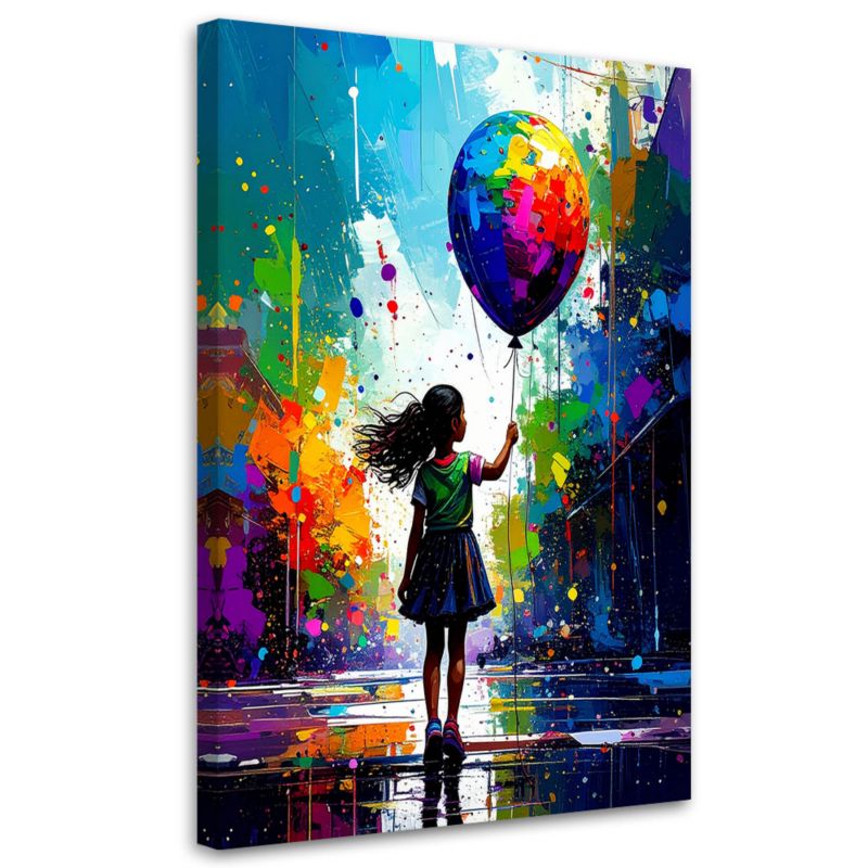 Obraz Feeby Dziewczynka z Balonem Graffiti Street Art 60x90cm 1szt