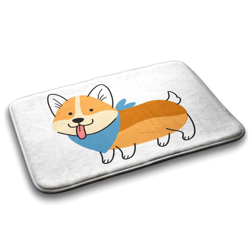 Dywanik łazienkowy Tulup 90x60cm Pies Shiba Inu Poliester Antypoślizgowy 1 szt.