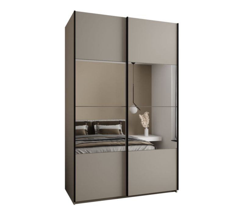 Szafa przesuwna Abiks LUX 4 wysoka szer.150cm kaszmir/kaszmir/czarny 1szt.