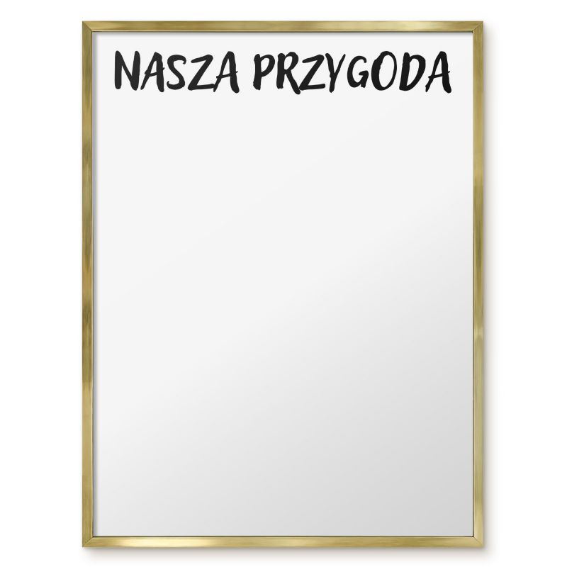 Tablica Magnetyczna Do Notatek Tulup 60x80 cm Nasza przygoda - Złota rama Do salonu, sypialni 1 szt.