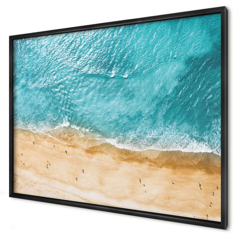 Tablica magnetyczna ozdobna Wallfluent 100x70 Morze i plaża w czarnej ramie 1szt