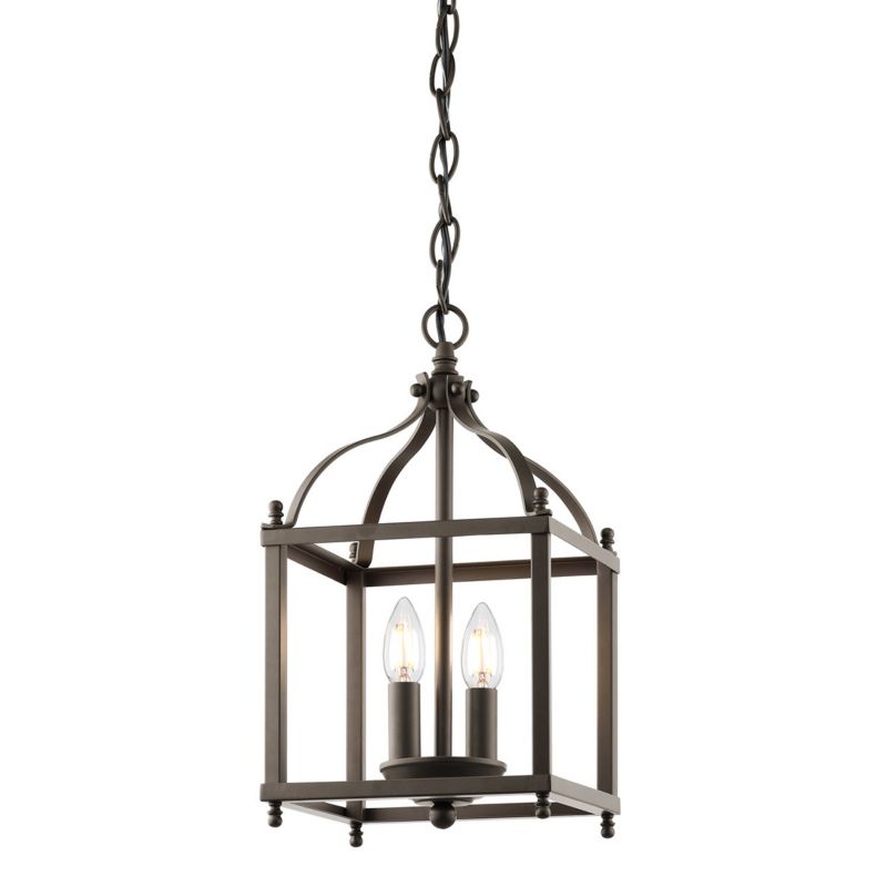 Lampa wisząca Kichler Larkin stary brąz wym: 226,1 x 20,3 x 20,3 cm 2xE14 x 60W 1 szt.