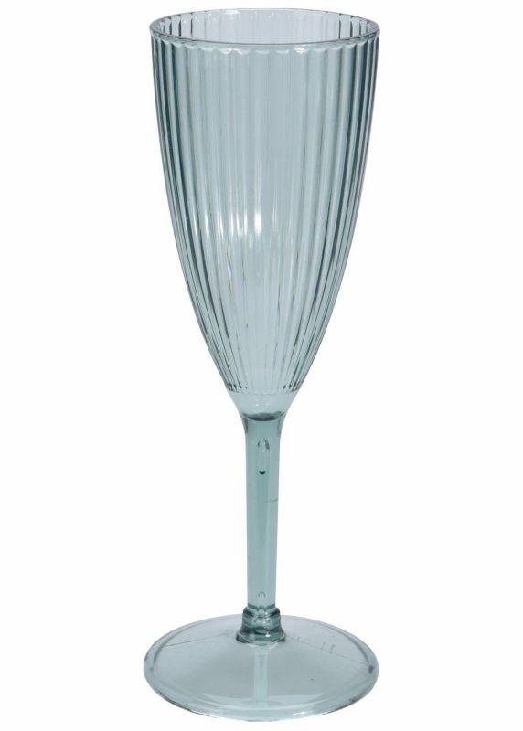 Kieliszek do szampana Stripes Excellent Houseware turkusowy 225 ml wys. 21,5 cm śr. 7,7 cm 1 szt.