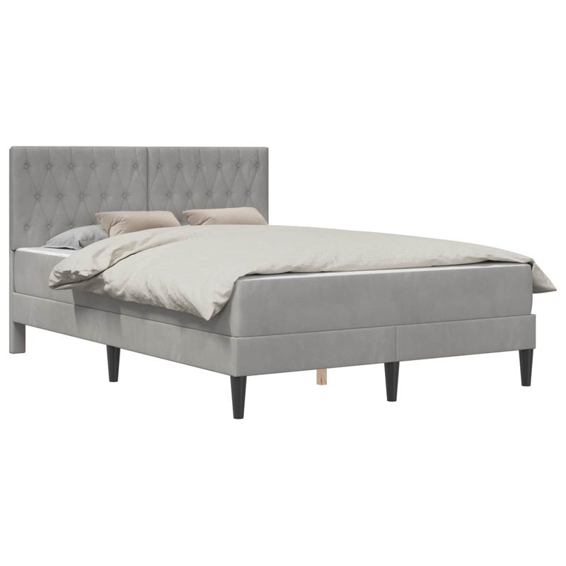 Łóżko Kontynentalne WaszeMeble z Materacem 140x190 cm Szare WM-3415048 1 szt.
