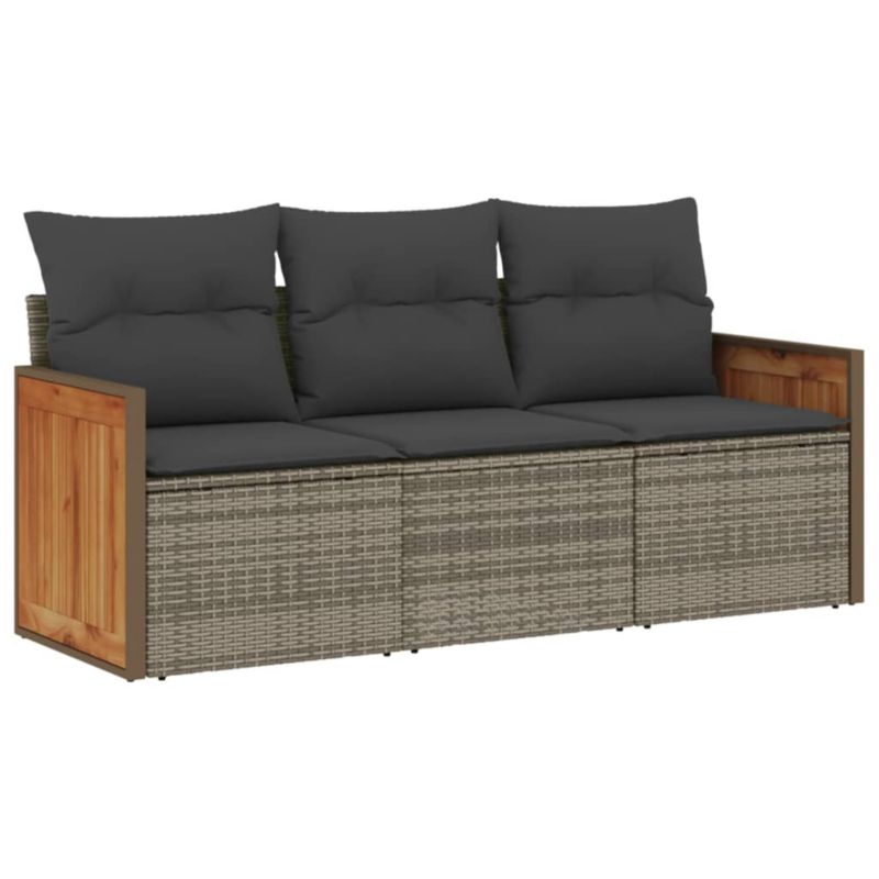 Sofa ogrodowa WaszeMeble z technorattanu szara z poduszkami WM-3227439 1 szt.